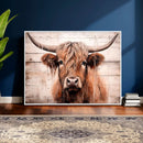 Vintage Scottish Highland Cow Cattle Art Print Farmhouse