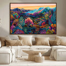 Colorful Abstract Landscape Wall Art Print Canvas - Vibrant