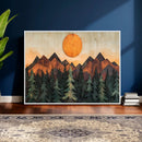 Sunset Mountain Landscape Canvas Wall Art Print - Nature