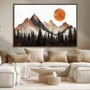 Modern Abstract Mountain Canvas Wall Art Print, Abstract