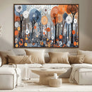 Abstract Winter Landscape Canvas Wall Art Print - Large