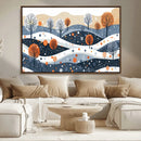 Abstract Winter Landscape Canvas Wall Art Print -  Large