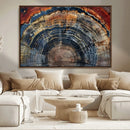 Abstract Tree Ring Wall Art, Colorful Framed Tree Ring Wall