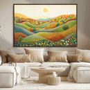 YAYOI KUSAMA Colorful Dot Art Landscape Canvas - Framed