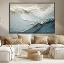 Waves Abstract Wall Art Print, Modern Framed Abstract Canvas