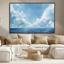 Abstract Ocean Print Artwork- Serene Blue Ocean Canvas Wall