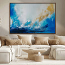 Blue Abstract Print - Dynamic Ocean-Inspired Canvas Wall Art