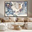 Abstract Blue and Gold Canvas Wall Art - Fluid Modern Ink