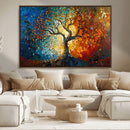 Yggdrasil Tree of Life Mosaic Stained Glass Wall Art Canvas,
