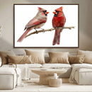 Cardinal Canvas Wall Art - Male and Female Cardinal Print -
