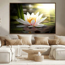 Lotus Flower Wall Art Canvas Print, Water Lily Large Wall
