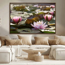 Lotus Flower Wall Art Canvas Print, Water Lily Large Wall