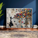 Butterfly Girl Wall Art – Vibrant Street Style Canvas Print,
