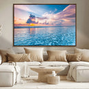 Ocean Sunset Canvas Wall Art Print – Tranquil Seascape