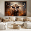 Highland Bull Canvas Abstract Canvas Wall Art Print –