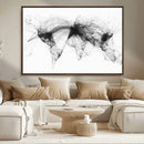 Flight Routes Air Traffic Map Canvas Wall Art - Framed -