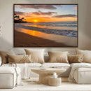 Sunset Wall Art Print - Stunning Beach Sunset Canvas Artwork