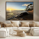 Tropical Beach Wall Art - Stunning Ocean Sunset Canvas Print
