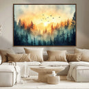 Abstract Forest Wall Art Print- Serene Nature Canvas Print