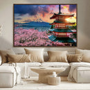 Mount Fuji Cherry Blossom Wall Art Canvas Print – Framed