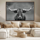 Texas Longhorn Wall Art Canvas Print – Framed Western Bull