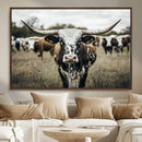 Texas Longhorn Wall Art – Framed Speckled Cow Canvas by MyGreatCanvas | Canvas Wall Art Prints | Photo Prints & Wall Decor