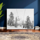 Ski Lift Wall Art – Framed Snowy Mountain Canvas Artwork by MyGreatCanvas | Canvas Wall Art Prints | Photo Prints & Wall Decor