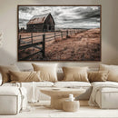 Rustic Barn Wall Art Canvas Print – Framed Moody Field Scene by MyGreatCanvas | Canvas Wall Art Prints | Photo Prints & Wall Decor