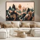 Wood Mountain Landscape Wall Art Canvas Print – Framed
