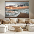 Ocean Sunset Wall Art Canvas Print – Framed Beach Waves