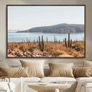Desert Lake Wall Art – Framed Cactus Mountain Canvas by MyGreatCanvas | Canvas Wall Art Prints | Photo Prints & Wall Decor
