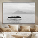 Whale Tail Wall Art – Framed Black White Ocean Canvas by MyGreatCanvas | Canvas Wall Art Prints | Photo Prints & Wall Decor