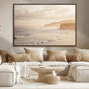 Misty Coastal Wall Art Canvas Print – Framed Golden Sunset by MyGreatCanvas | Canvas Wall Art Prints | Photo Prints & Wall Decor