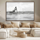 Black and White Surfing Wall Art Canvas Print – Framed Ocean by MyGreatCanvas | Canvas Wall Art Prints | Photo Prints & Wall Decor