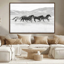 Wild Horses Running Wall Art Canvas Print, Framed Black by MyGreatCanvas | Canvas Wall Art Prints | Photo Prints & Wall Decor