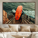 Surfer Stairway Wall Art – Framed Ocean Surf Canvas Artwork, by MyGreatCanvas | Canvas Wall Art Prints | Photo Prints & Wall Decor