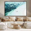 Minimal Beach Wall Art – Framed Ocean Swimming Canvas by MyGreatCanvas | Canvas Wall Art Prints | Photo Prints & Wall Decor