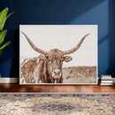 Longhorn Cow Wall Art Canvas Print – Framed Texas Ranch