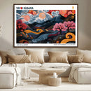 Modern Japanese Wall Art Canvas Print – Framed Abstract