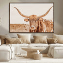 Longhorn Bull Wall Art Canvas Print – Framed Western Cow