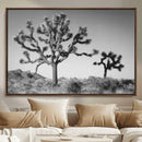 Joshua Tree Wall Art Canvas Print – Framed Monochrome Desert