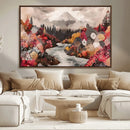 Mountain Wall Art Canvas Print – Framed Autumn Forest