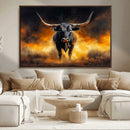Longhorn Canvas Wall Art Canvas Print – Framed Bold Bull