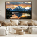 Mountain Sunset Wall Art Canvas Print – Framed Alpine