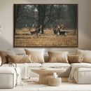Deer Wall Art Canvas Print – Framed Rustic Wildlife Stags