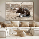 Texas Longhorn Wall Art Canvas Print – Framed Country Living
