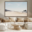 Minimalist Beach Wall Art Canvas Print – Framed Coastal
