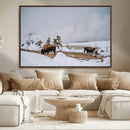 Bison Wildlife Wall Art Canvas Print – Framed Snowy Prairie by MyGreatCanvas | Canvas Wall Art Prints | Photo Prints & Wall Decor