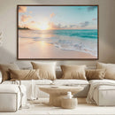 Beach Sunset Wall Art Canvas Print – Framed Ocean Waves