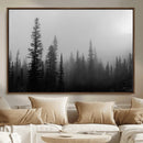 Misty Pines Wall Art Canvas Print – Framed Woodland